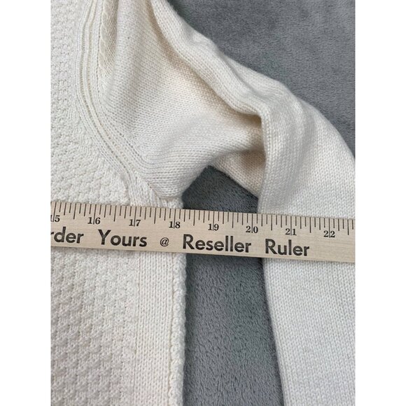 Talbots Sweater Women Medium White Knit Turtleneck Button Side Long Sleeve CN904 - Picture 6 of 11